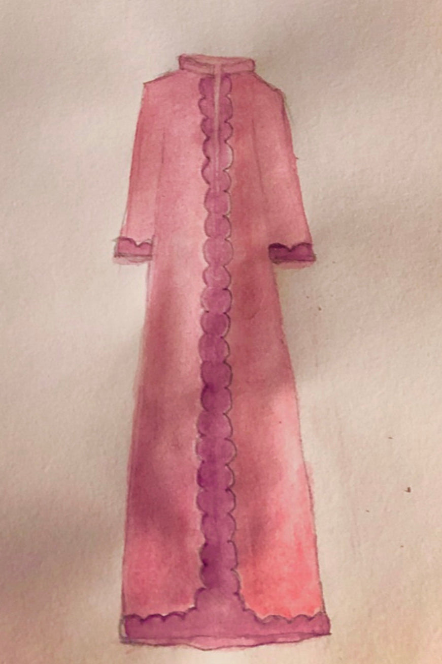 Olympia Kaftan Long - Raspberry